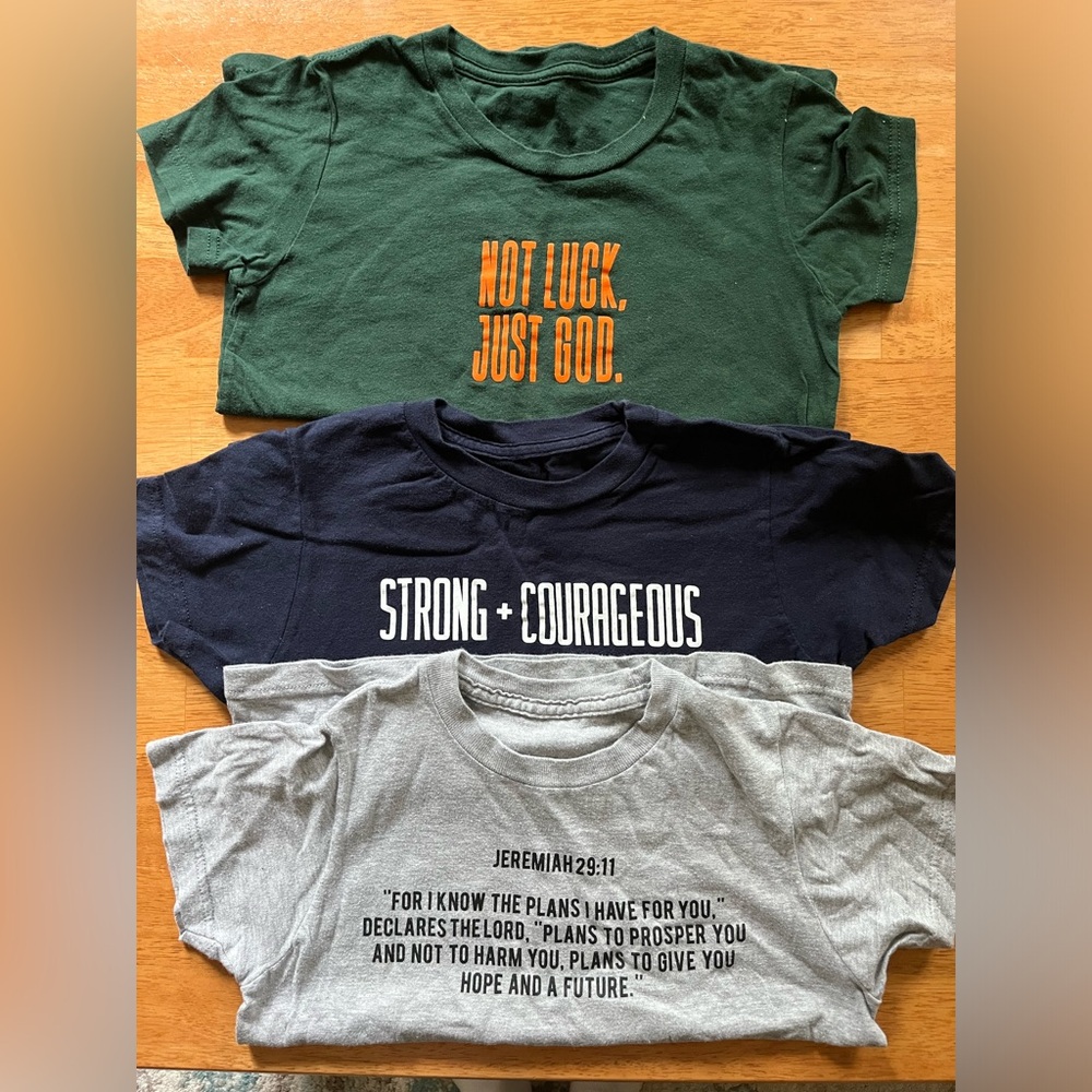 Set of 3 - size 5/6 Christian t-shirts bundle